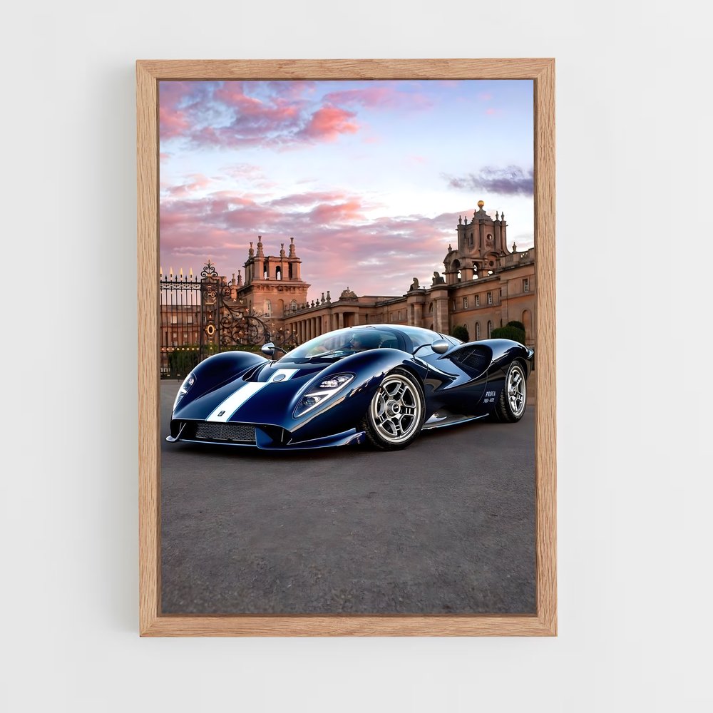 Poster Supercar et Château – affiche De Tomaso (vue 4)